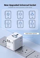 Adaptateur de voyage universel multi-wattes en option, convertisseur de prise mondiale, prend en charge OEM ODM, personnalisation du logo et de l'emballage pour les voyages et la maison