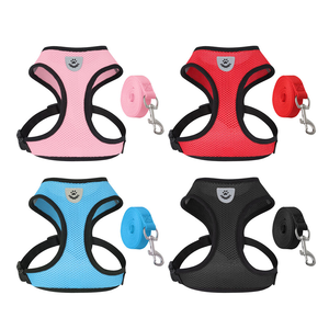 All Season Anti-Choke Cat Breathable Basic Mesh Vest Easy Control Lightweight Chest Dog Pet Leash & Harness with Leash Set - Product Image 2