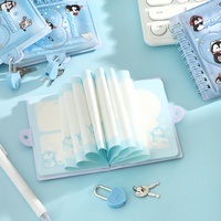 Cuadernos de Espiral Mini de Cuero/PVC con Hojas Sueltas, Set de Papelería, Regalo para el Día del Niño con Diseño de Dibujos Animados