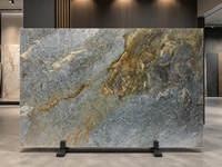 Dalles polies en granit bleu Jeriba pour dessus de table, buffets, crédences, encadrements de cheminée, dessus de meubles de salle de bain et crédences de cuisine