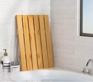 Tapis de douche en bambou naturel fait main de haute qualité, antidérapant, imperméable, pour porte, sauna, spa, cour - Product Image 2