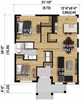 Villa en bois écologique traditionnelle imperméable à deux chambres, kits préfabriqués pour une vie de vacances