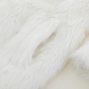 Abrigo esponjoso de talla grande personalizado para mujer, abrigo de piel sintética blanca, Chaqueta larga de piel sintética - Product Image 4