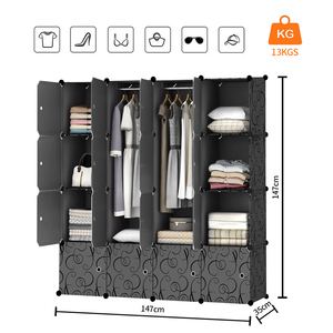 Đa chức năng DIY có thể gập lại nhựa <span class=keywords><strong>Modular</strong></span> <span class=keywords><strong>Cube</strong></span> lưu trữ Closet hệ thống & Tổ chức cho quần áo tổ chức - Product Image 4