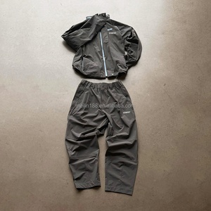 High Quality Windbreaker Tracksuit Custom Manufacturer Windproof Waterproof <b>Zip</b> <b>up</b> <b>Jackets</b> and Nylon Pants Set Windbreaker Set - Product Image 2