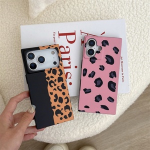 Funda Protectora para Teléfono con Diseño de Leopardo en Rosa y Marrón, Rectangular, para iPhone 17 16 15 14 Pro Max - Product Image 1