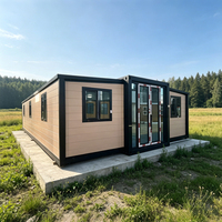 Maison conteneur extensible 40 pieds, villa moderne en acier galvanisé portable avec cuisine, maison conteneur préfabriquée