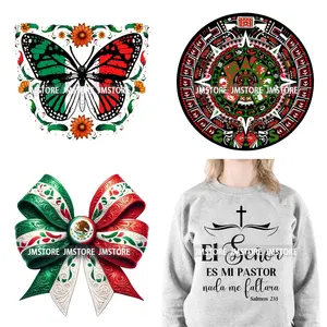 Colorido cultura mexicana dibujos animados Hip Hop oso San Judas Viva México hierro en DTF transferencias pegatinas listas para presionar camisetas bolsas - Product Image 1