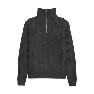 Vente en gros de <span class=keywords><strong>pull</strong></span> personnalisé en tricot pour hommes avec demi-fermeture éclair en laine mélangée <span class=keywords><strong>col</strong></span> <span class=keywords><strong>roulé</strong></span> en tricot côtelé décontracté en plein air <span class=keywords><strong>pull</strong></span> chaud de haute qualité - Product Image 3