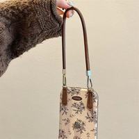 Étui de téléphone en cuir de luxe à motif floral vintage plein écran pour iPhone 17 16 Pro Max avec dragonne – Nouvelle collection automne-hiver en gros