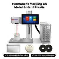 Machine à laser à fibre avec zone de marquage de 80x80 mm, 20 W, écran de 10 pouces, pour le gravage de métal, de plastique, de codes-barres et de numéros de série