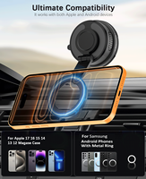 Soporte Magnético para Teléfono de Coche con Ventosa de Vacío 360 °   Soporte giratorio plegable para teléfono, para parabrisas, salpicadero, escritorio, baño, cocina