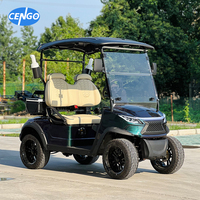 Kart de golf électrique Jeep tout-terrain de luxe à 2 passagers avec chariots de golf à lumière ambiante alimentés par batterie au lithium 48v 5kw