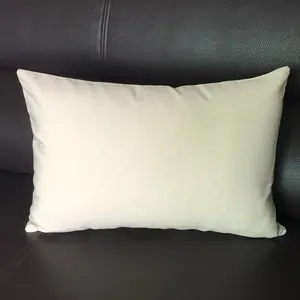 12x18 Blank Lumbar Pillow Cover 100% Cotton White Throw Pillow Case Natural Canvas Sofa Cushion Cover for DIY Paint