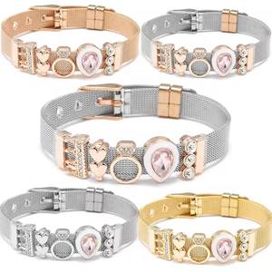 <span class=keywords><strong>Pulsera</strong></span> de correa de <span class=keywords><strong>plata</strong></span> 925 original con logotipo, corona, <span class=keywords><strong>pulsera</strong></span> de malla de cuentas en forma de corazón, regalo de joyería fina para mujer - Product Image 1