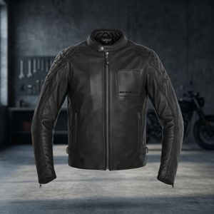 Veste de course en cuir de moto pour homme Yorktown Track/Riding Cafe Racer en cuir de vache perforé/kangourou, certifiée CE, toutes tailles - Product Image 3