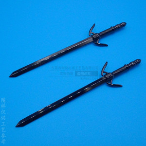Modelo de Espada Metálica Personalizada, Aleación de Zinc Fundida a Presión, Forma Geométrica, Níquel Brillante, Accesorio de Juego, Artículo de Regalo - Product Image 3