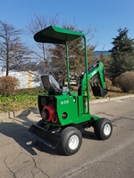 Kinger Penggali Roda Mesin, Loader Backhoe Mini Roda 4 Kecil Bergerak Bumi