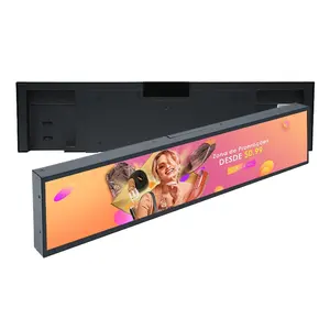 Rak Supermarket kustom 56.6 inci pemutar iklan dalam ruangan Digital papan reklame Bar melar tampilan layar Monitor Lcd