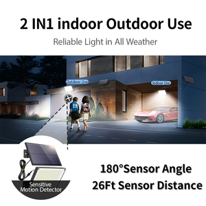 Lampada solare esterna 172led <span class=keywords><strong>3</strong></span> modalità sensore di movimento lampada esterna con telecomando IP65 impermeabile LED lampada solare per Garage da giardino - Product Image 2