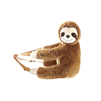 Prix d'usine Personnalisé ODM OEM Écologique Sac à dos en peluche super doux en maille, motifs Paresseux, Lémur, Lapin, Mouton, Sika, Lion