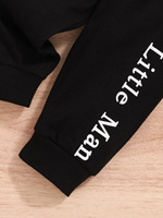 Conjunto de Ropa de Verano 2026 para Bebés Niños, 3 Piezas, Algodón, Manga Larga, Estampado de Letras, Transpirable, con Pantalones y Gorro