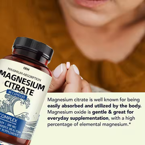 OEM/ODM Vegan Triple Magnesio Complejo 500mg Cápsulas Magnesio Glicinato Malato Citrato para Adultos Relajante Magnesio - Product Image 5