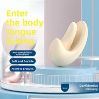 Sihand Maßgefertigter Erwachsenen-Vibrator für Frauen mit Zungenstimulation, Nippel- und Klitoris-Stimulation aus ABS + Silikon, Ohne Fernbedienung