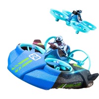 Bateau télécommandé 3 en 1, drones amphibes, mini bateau télécommandé pour enfants, jouet cadeau