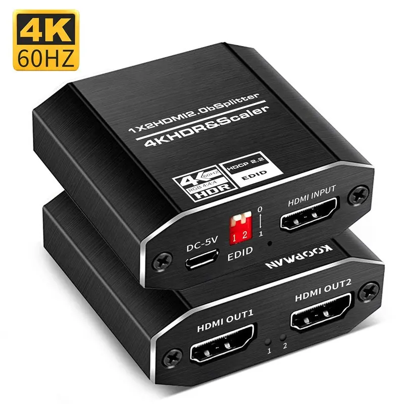 Bộ Chia Hdmi MINI Hdcp 2.0V 4K 60Hz 1080P Full HD 2 Cổng 1 Trong 2 Đầu Ra Bộ Chia Hdmi 1in2