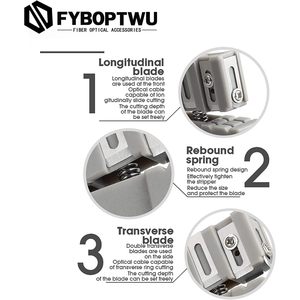 Fyboptwu Dénudeur de câble coaxial 45-162, outil portable à poignée ergonomique pour le dénudage de gaine de fibre optique et la coupe de câbles - Product Image 5