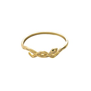 <b>Copper</b> Zircon <b>Bracelet</b> Set Gold White Plant Design 18g Lightweight Unisex Jewelry - Product Image 4