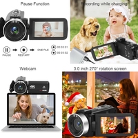 Kamera Video Digital 4K WIFI dengan Zoom 18X, Layar Sentuh Putar 3.0 Inci, untuk Video dan Foto
