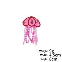 Applique 3D en tissu PVC à paillettes, faite à la main, avec animaux marins (étoile de mer, tortue de mer, dauphin), ornée de perles et de strass, pour chapeaux