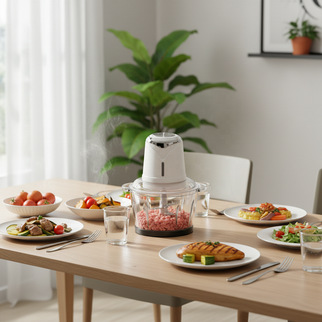 Electric Meat Grinder Portable Kitchen Use-Home & Outdoor Cooking Quiet Operation Restaurant Supplementary Processing