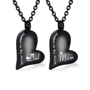 Urna de acero inoxidable, urna conmemorativa, colgante de collar, recuerdo de joyería de cremación en forma de corazón, <span class=keywords><strong>siempre</strong></span> estará en <span class=keywords><strong>mi</strong></span> corazón - Product Image 6