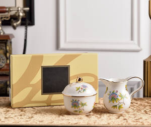 Plateau à chocolat en porcelaine fine à motif végétal moderne en gros, 2 pièces, décoration de cuisine, bol à fruits avec support - Product Image 6