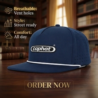 Casquette OEM Richardson 256 noire unie à 5 panneaux, avec logo patch tissé personnalisé, modèle Trucker Rope SnapBack, casquette de designer