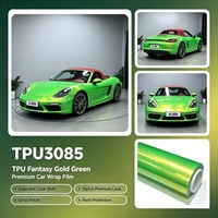 Film TPU à changement de couleur Or Vert Fantaisie, Revêtement auto-réparant, Haute élasticité pour covering intégral de véhicule