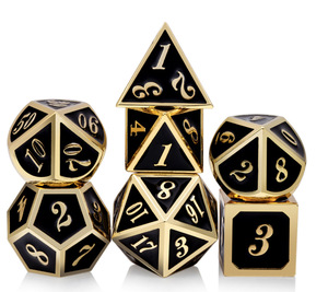 Juego de dados de juego de mesa de Metal poliédrico de 7 piezas de alta calidad, logotipo personalizado, <span class=keywords><strong>Color</strong></span> bronce para juegos de jardín, dados a granel - Product Image 5