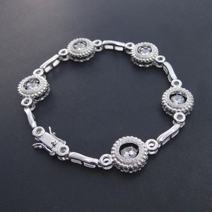 Vòng Tay Kim Cương Nhảy Múa Trơn Màu Bạc Sterling 925 - Product Image 2
