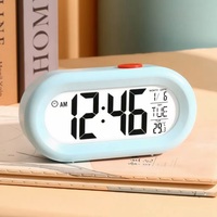 Reloj Despertador Electrónico con Pantalla LCD y Luz de Fondo para Estudiantes, Diseño Moderno y Minimalista, Reloj Decorativo