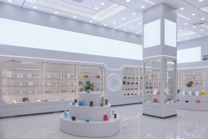 Cajas de dulces redondas apilables de papel biodegradable morado ecológico, impresas a medida y coloridas, para exhibición en tiendas. - Product Image 6