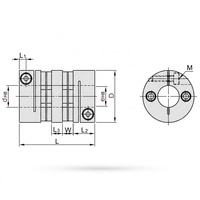 Accouplement flexible à double diaphragme D39*L50/Bore6-19 ACCD en alliage d'aluminium pour arbre de moteur