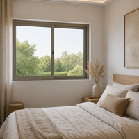 Fenêtre coulissante insonorisée et anti-ouragan JUNYAO Factory NFRC AS2047 CE, 6063-T5 5+9A+5 Low-E, hermétique, OEM pour maison beige/gris
