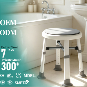 Siège <span class=keywords><strong>pivotant</strong></span> à 360 degrés, chaise de <span class=keywords><strong>douche</strong></span> médicale 350 LBS, cadre doublement renforcé, réglable sur 6 niveaux, siège de bain antidérapant en acier inoxydable - Product Image 1