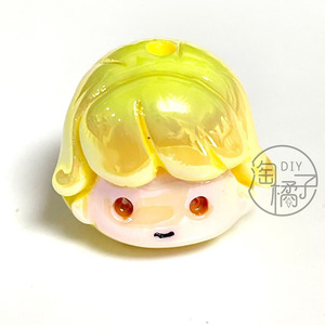 Perle en résine Labubu 3D mignonne 20mm avec revêtement UV, forme irrégulière pour accessoires de bijoux, chaînes de téléphone et porte-clés DIY - Product Image 1