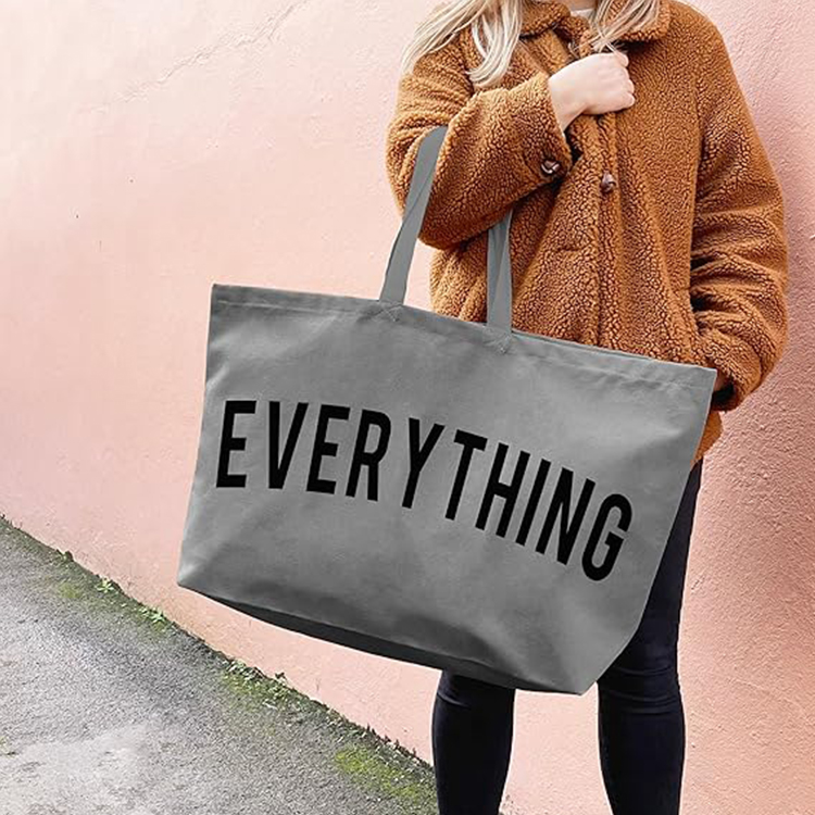 Popular Design Extra Heavy-weight Large Personalized Cotton Grocery Everything Oversized Canvas Tote Bag for Shopping