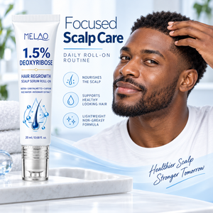 Sérum capillaire roll-on 1,5 % de désoxyribose avec biotine, palmier nain, caféine, eau de riz et extrait de romarin 20 ml – Soin du cuir chevelu - Product Image 5