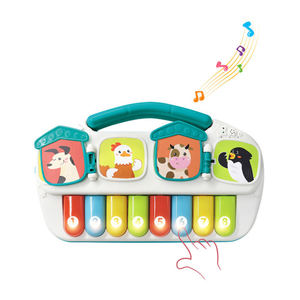 Jouet musical pour bébé, clavier piano à 8 touches en plastique avec sons d'animaux, lumières et modes musicaux pour les tout-petits - Product Image 1